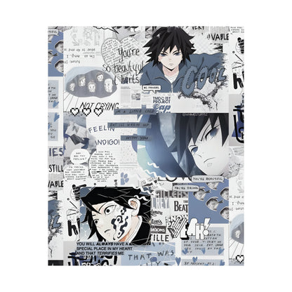 Demon Slayer Giyu Aesthetic Collage Matte Vertical Poster