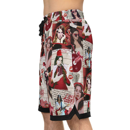 Lana Del Rey Cherry Coke Collage Basketball Rib Shorts