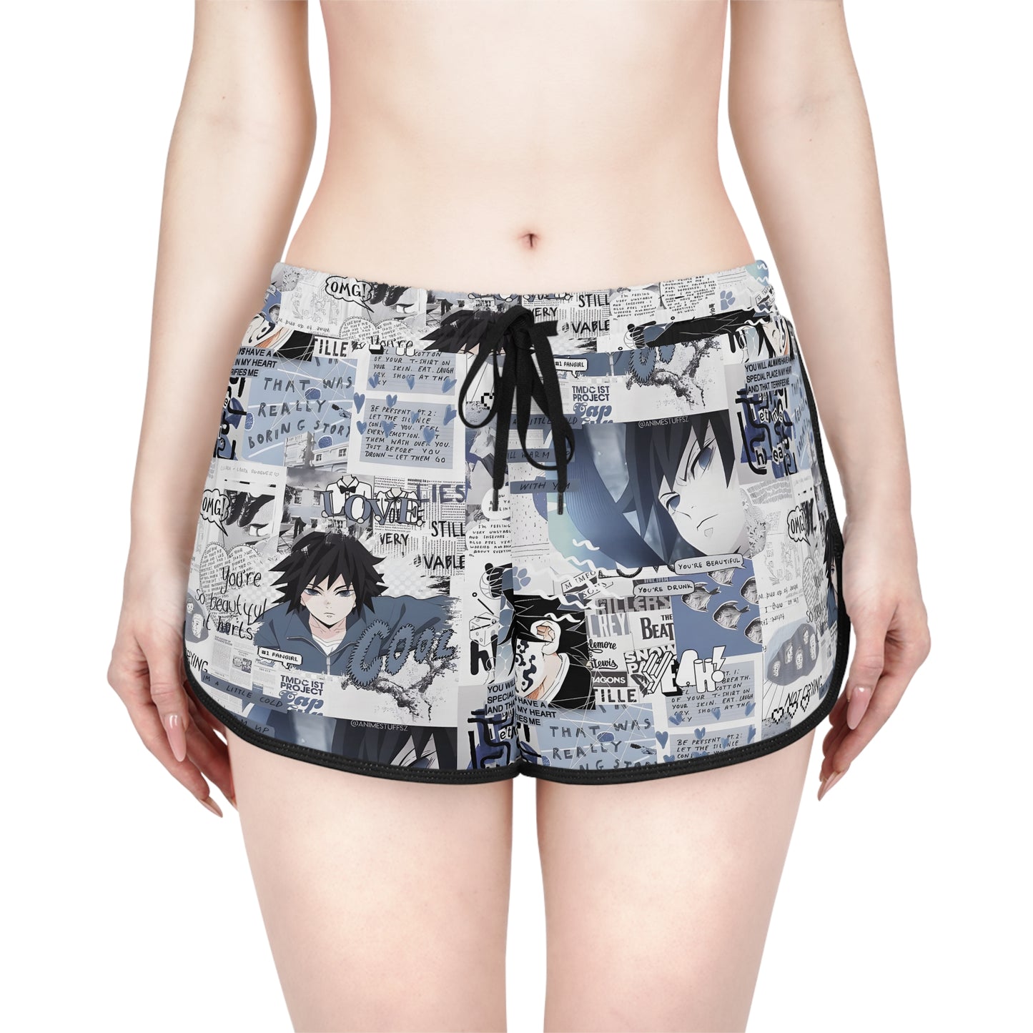 Demon Slayer Giyu Aesthetic Collage Women's Relaxed Shorts