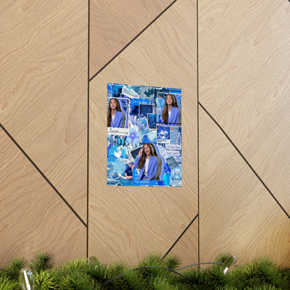 Olivia Rodrigo Blue Aesthetic Collage Matte Poster