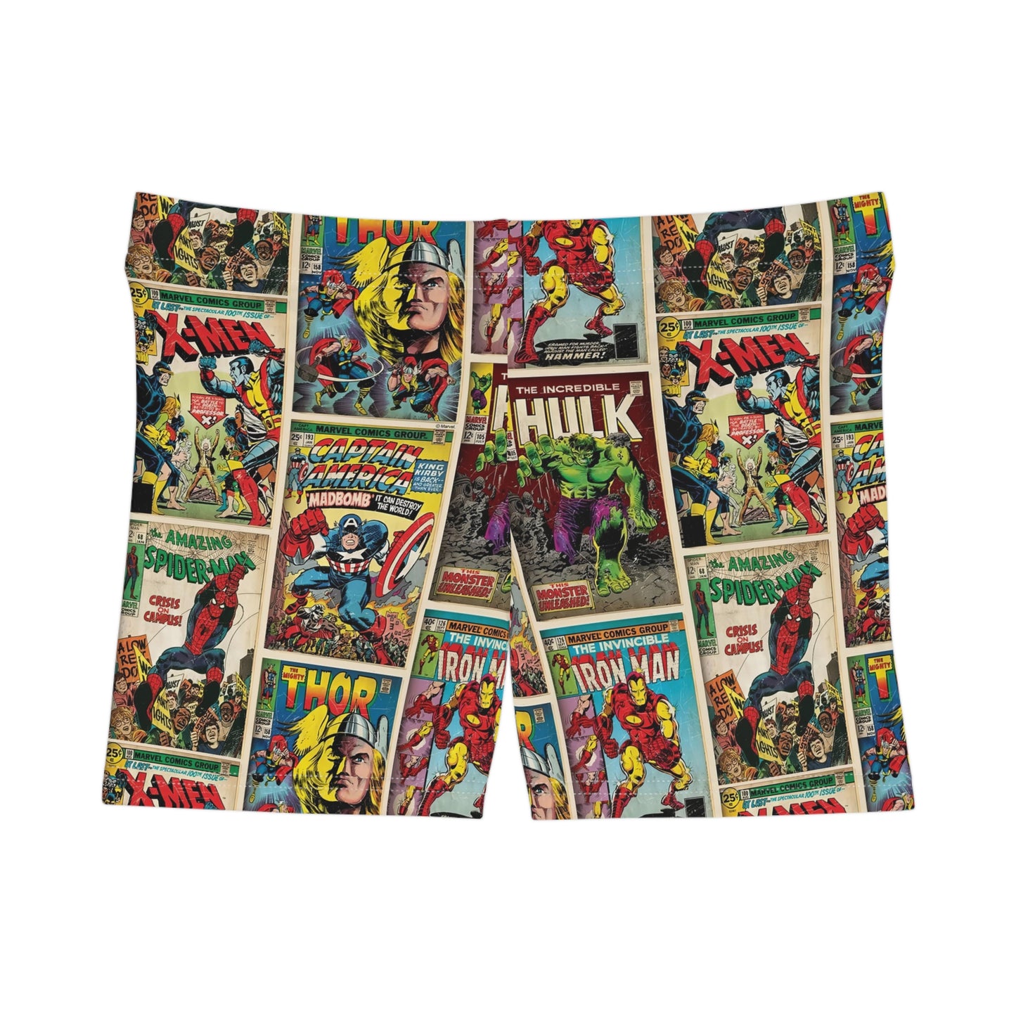 Marvel Comic Book Cover Collage Women's Shorts