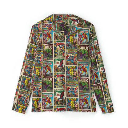 Marvel Comic Book Cover Collage Men's Sports Warmup Hoodie