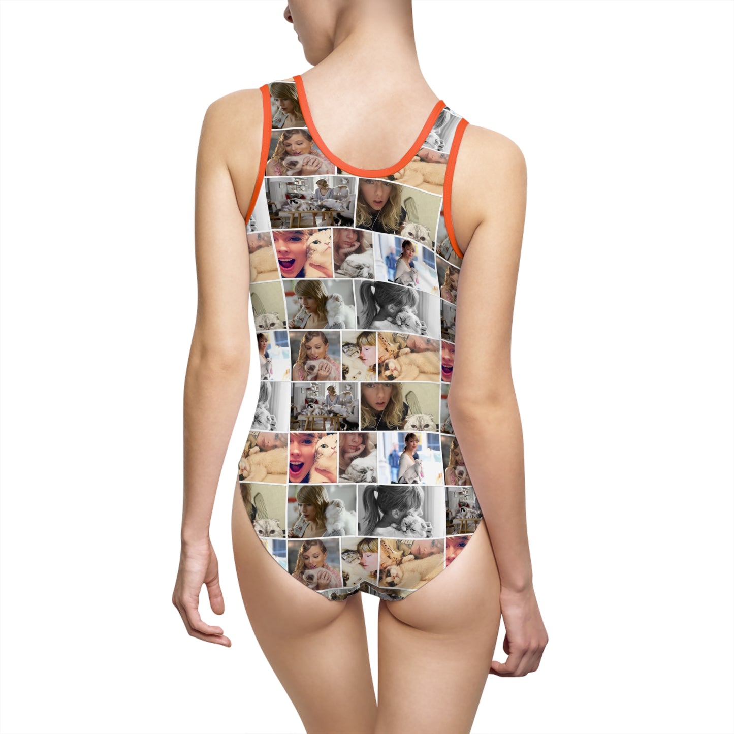 Taylor Swift's Cats Collage Pattern Women's Classic One-Piece Swimsuit