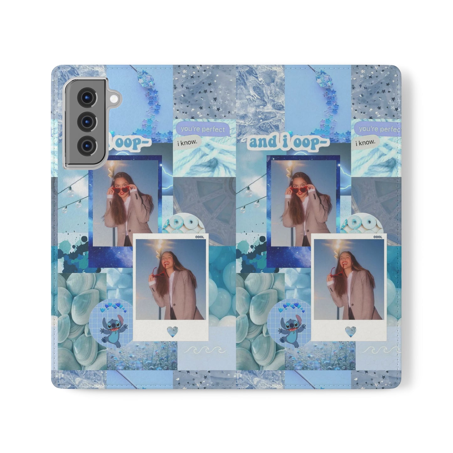 Olivia Rodrigo Light Blue Aesthetic Collage Phone Flip Case