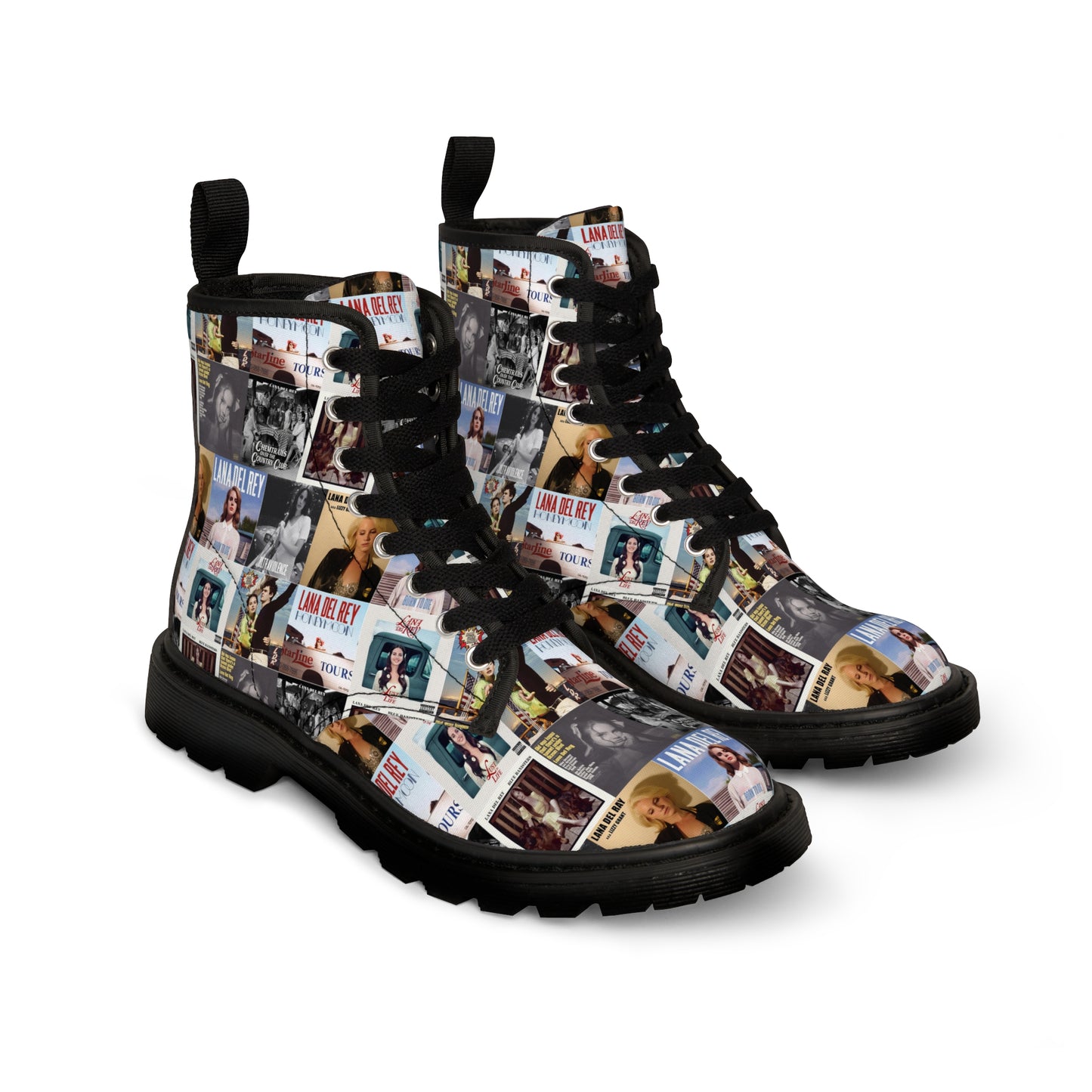 Lana Del Rey Album Cover Collage Women's Canvas Boots