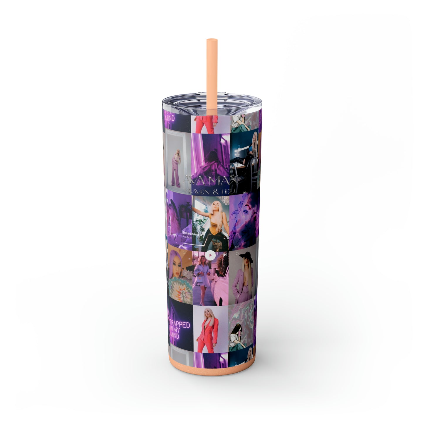 Ava Max Belladonna Photo Collage Skinny Tumbler with Straw