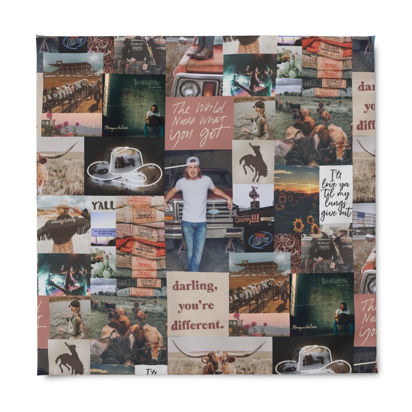 Morgan Wallen Darling You're Different Collage Duvet Cover