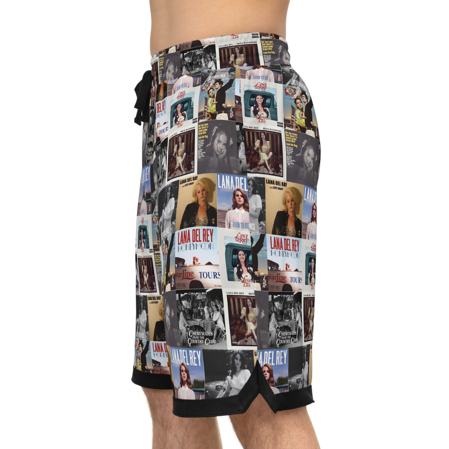 Lana Del Rey Album Cover Collage Basketball Rib Shorts