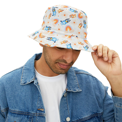 Bluey Rainbows & Flowers Pattern Bucket Hat