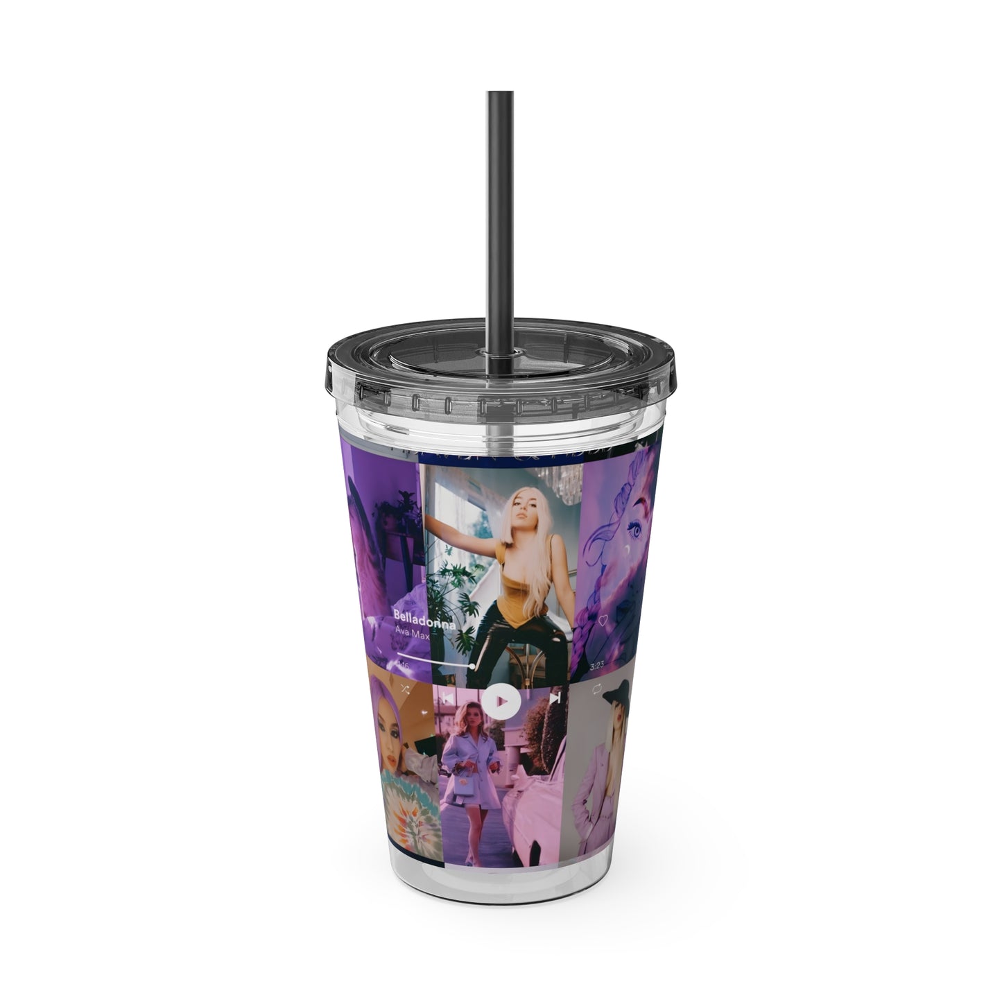 Ava Max Belladonna Photo Collage Sunsplash Tumbler with Straw