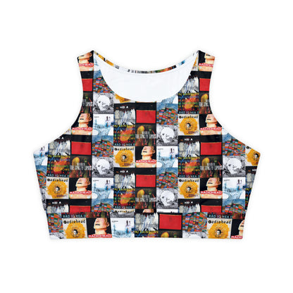 Radiohead Album Cover Collage Fully Lined Padded Sports Bra