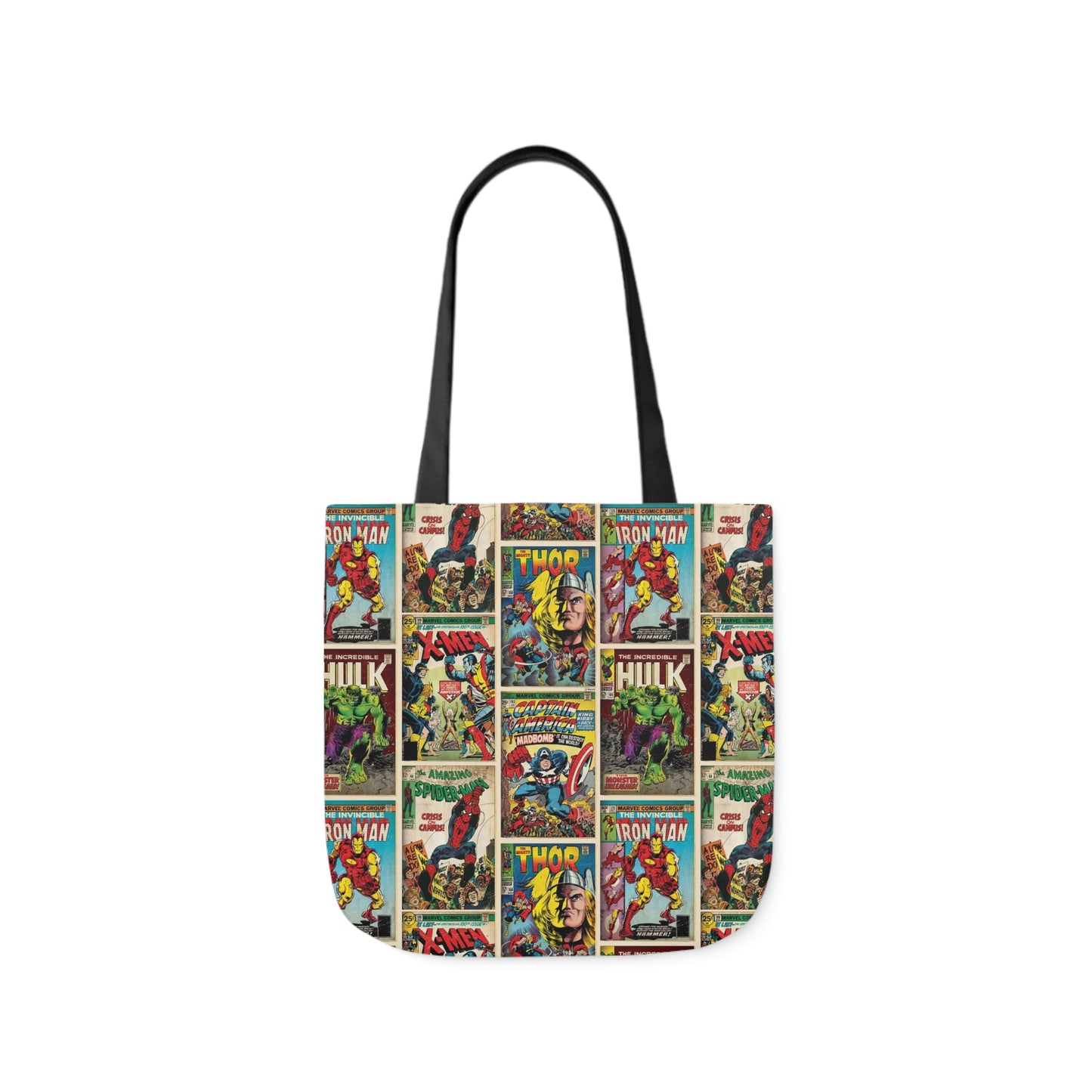 Marvel Comic Book Cover Collage Polyester Canvas Tote Bag