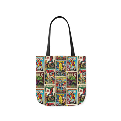 Marvel Comic Book Cover Collage Polyester Canvas Tote Bag