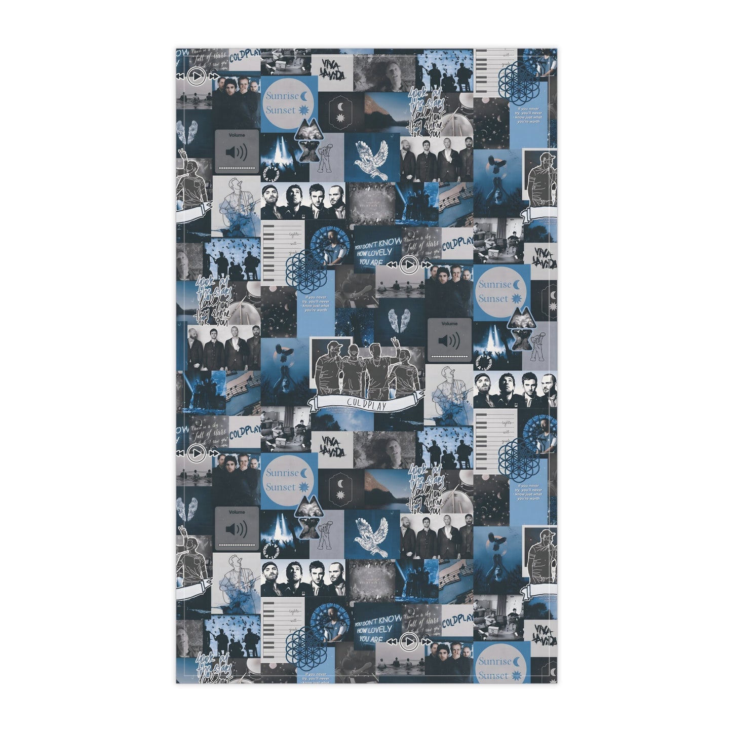 Coldplay Sunrise Sunset Collage Kitchen Towel