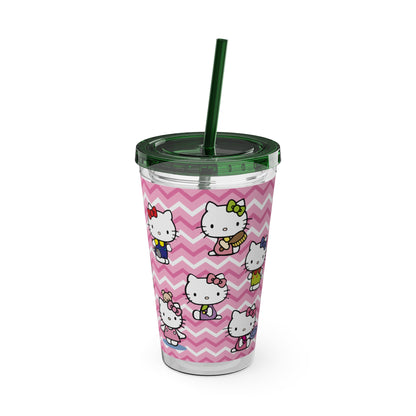 Hello Kitty Playtime Collage Sunsplash Tumbler with Straw