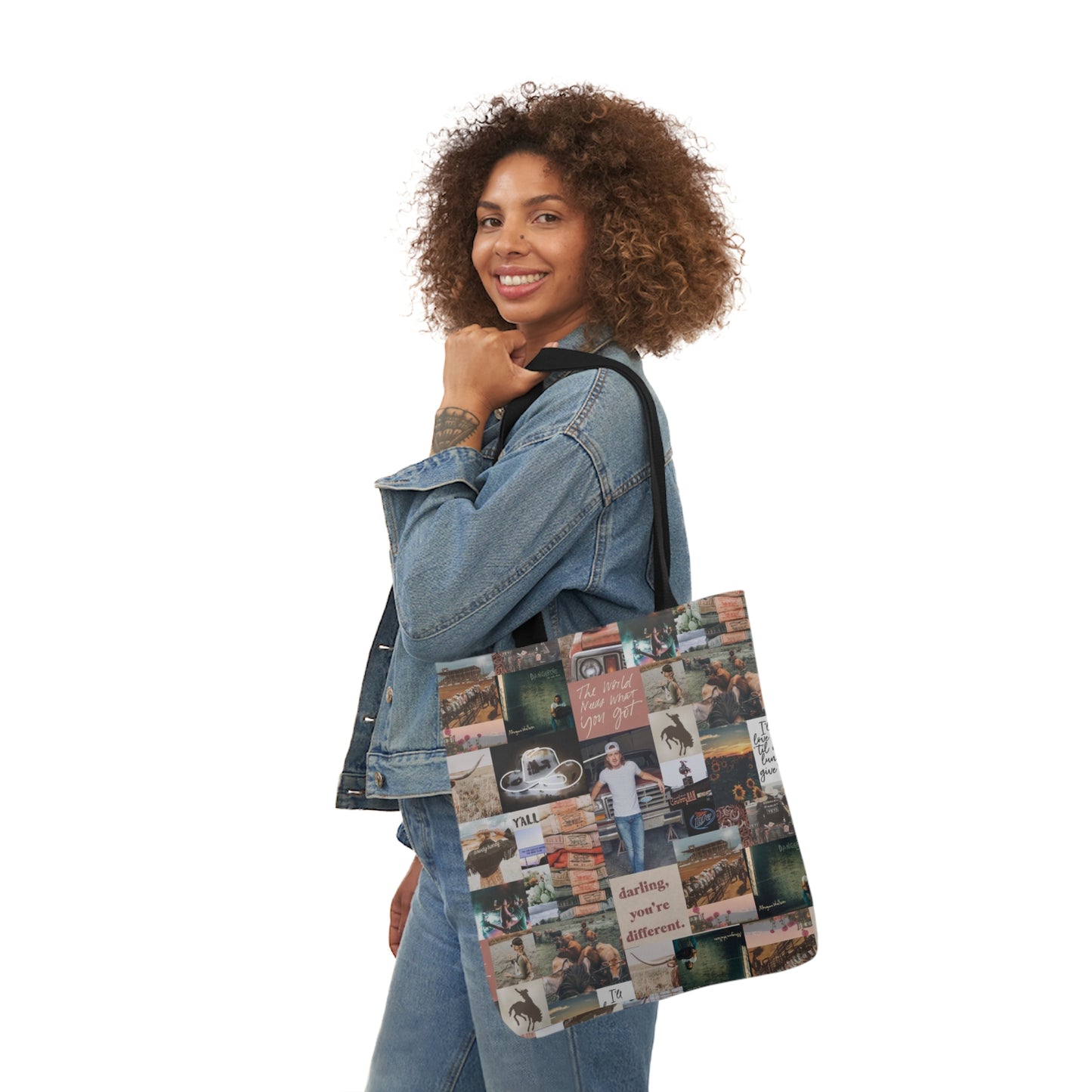 Morgan Wallen Darling You're Different Collage Polyester Canvas Tote Bag