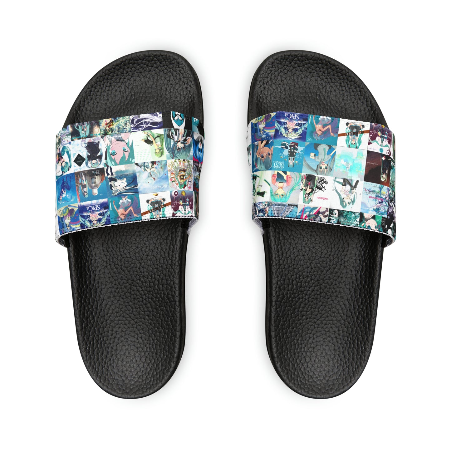 Hatsune Miku Album Cover Collage Men's Slide Sandals