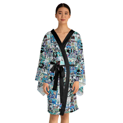 Hatsune Miku Album Cover Collage Long Sleeve Kimono Robe