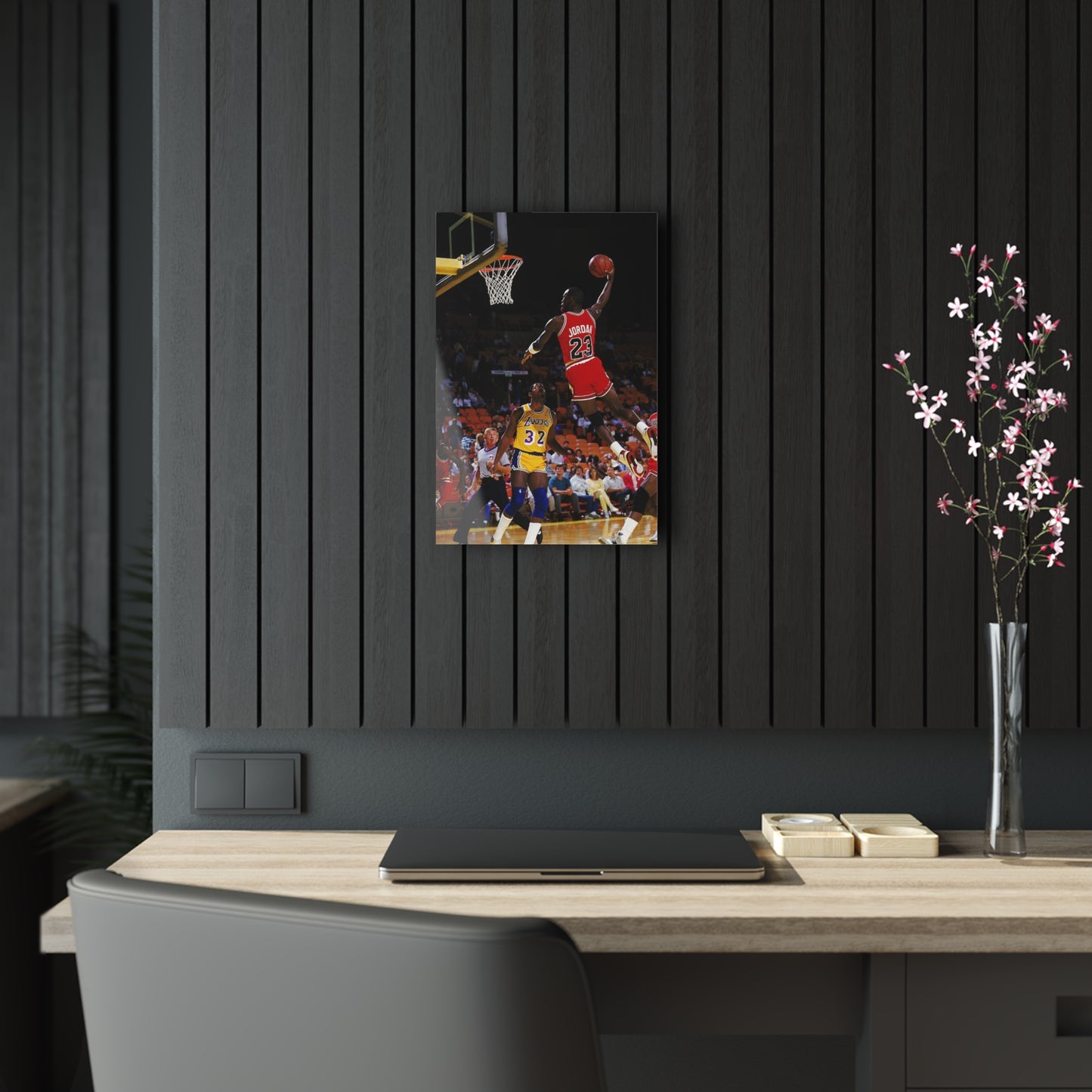 Michael Jordan Dunking On Magic Johnson Acrylic Prints