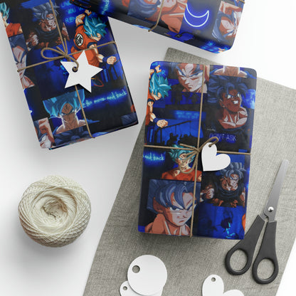 Dragon Ball Z Saiyan Moonlight Collage Gift Wrapping Paper