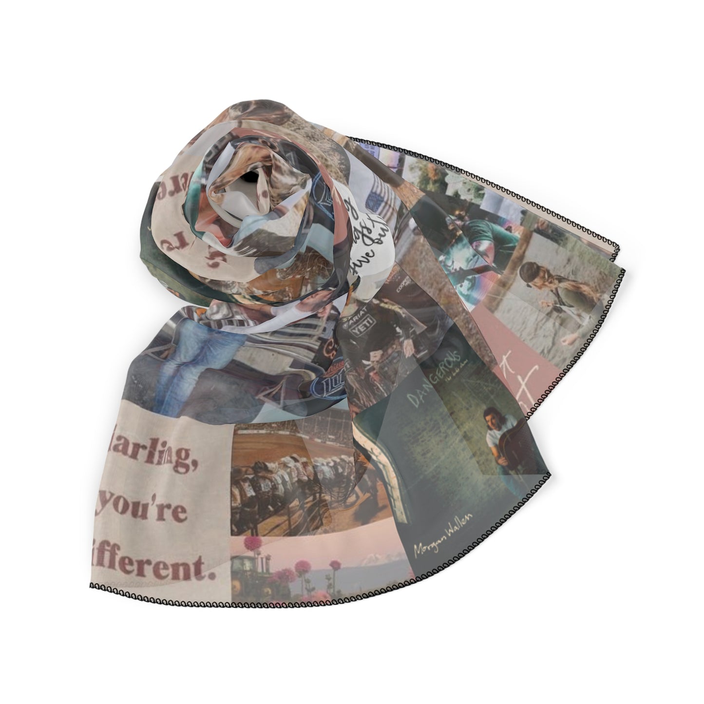 Morgan Wallen Darling You're Different Collage Polyester Scarf