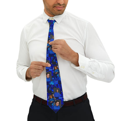 Timothee Chalamet Cool Blue Collage Necktie
