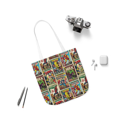 Marvel Comic Book Cover Collage Polyester Canvas Tote Bag