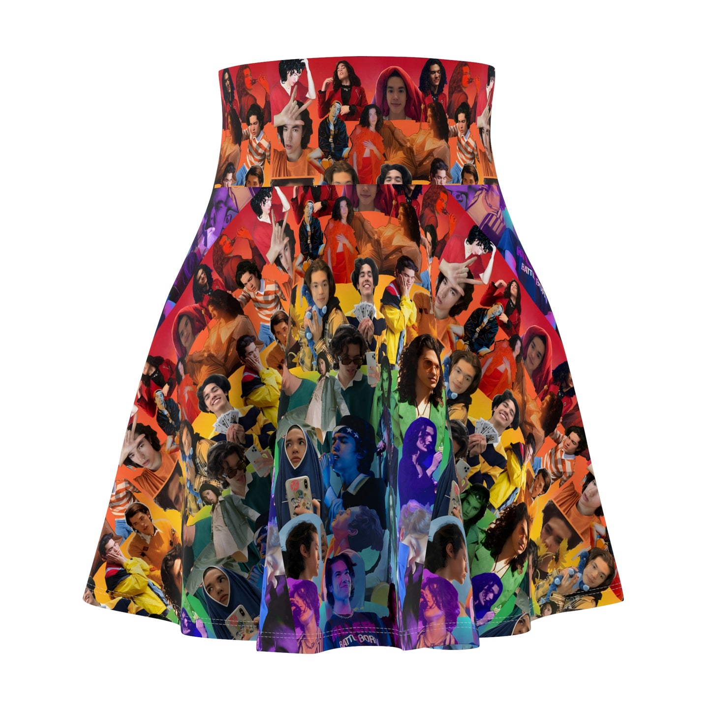 Conan Grey Rainbow Photo Collage Women's Skater Skirt