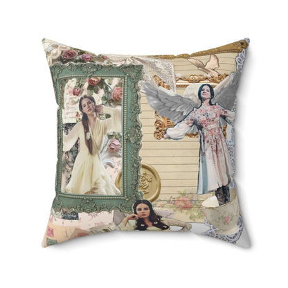 Lana Del Rey Victorian Collage Spun Polyester Square Pillow