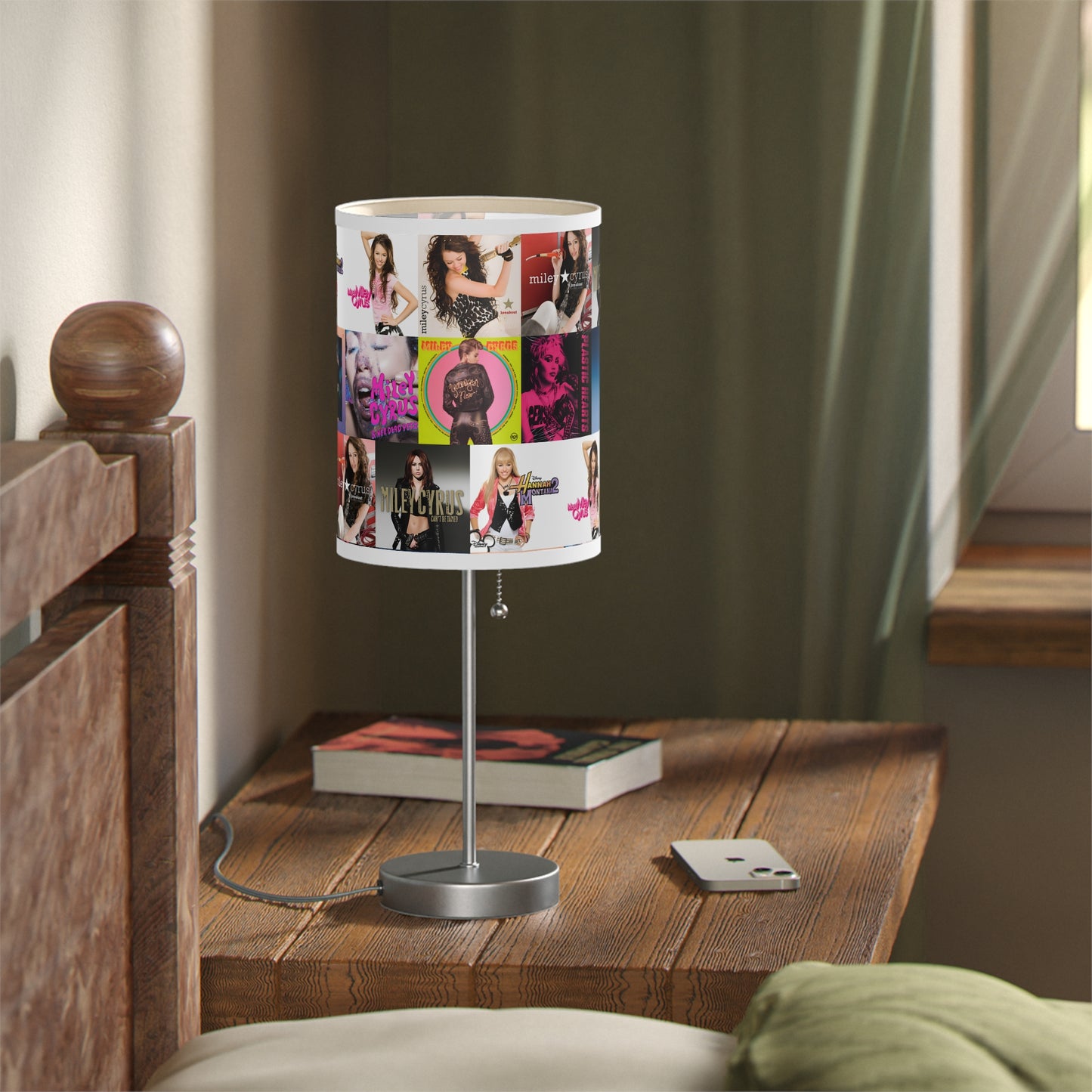 Miley Cyrus Album Cover Collage Lamp on a Stand