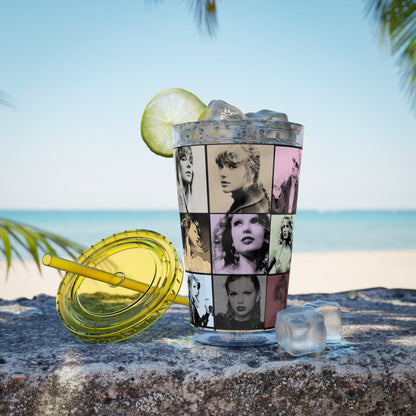 Taylor Swift Eras Collage Sunsplash Tumbler with Straw