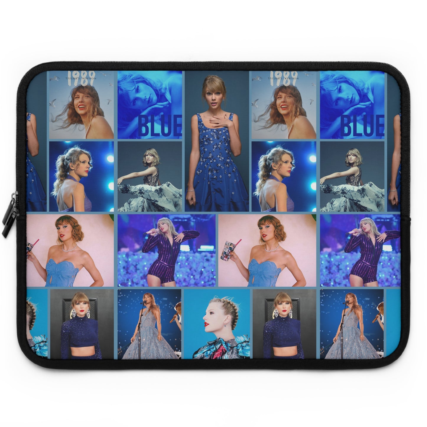 Taylor Swift Blue Aesthetic Collage Laptop Sleeve