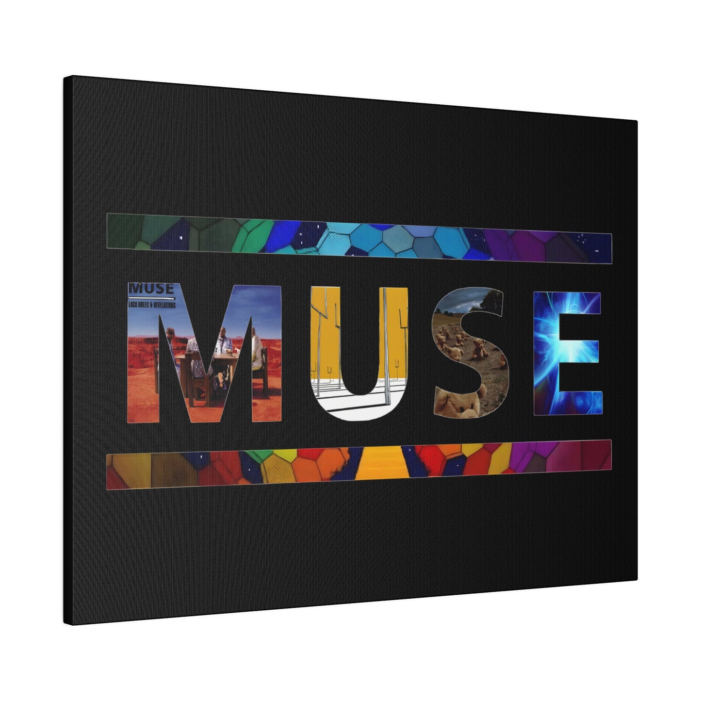 Muse Album Art Letters Thin Matte Stretched Canvas