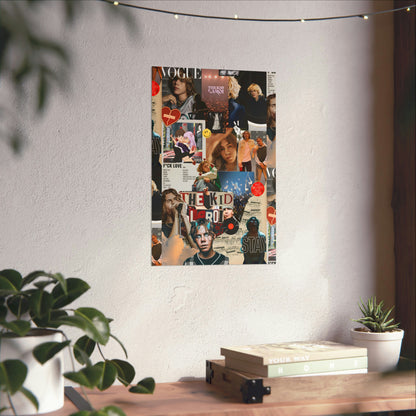 The Kid LAROI No Music No Life Collage Matte Vertical Poster