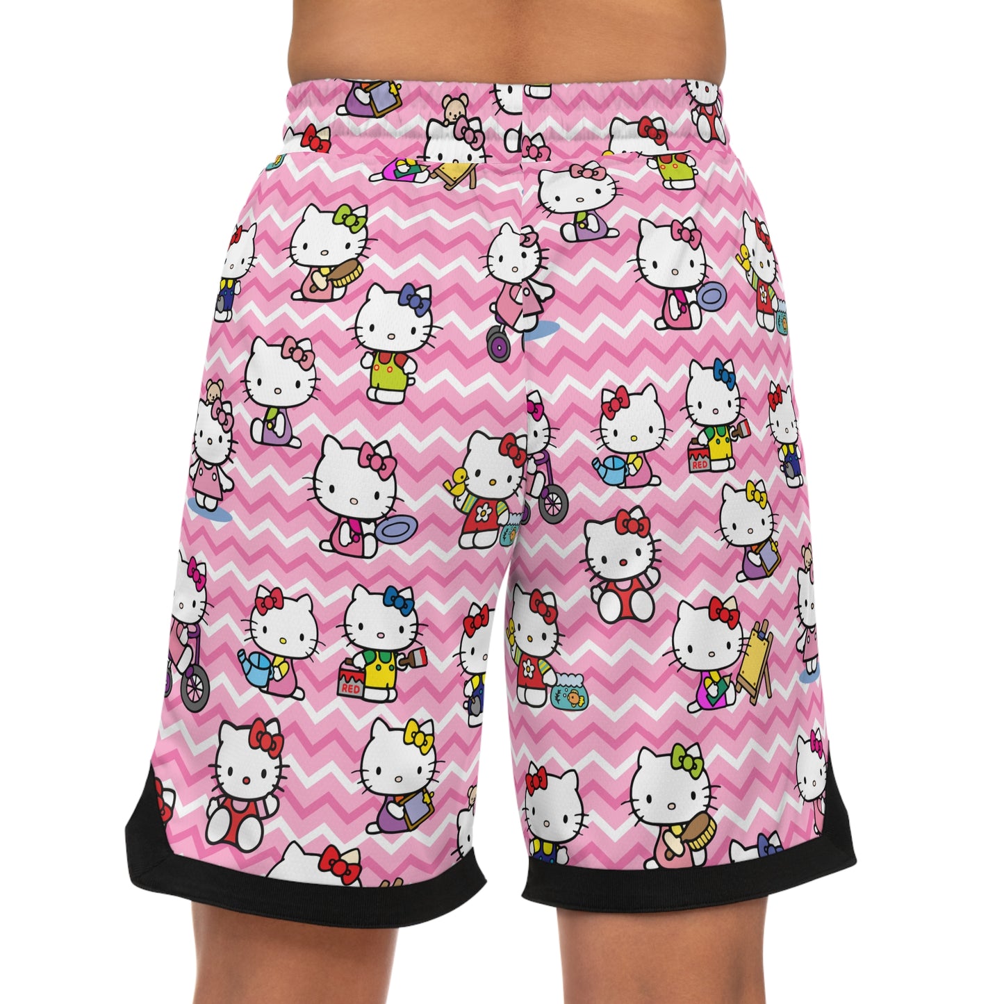 Hello Kitty Playtime Collage Basketball Rib Shorts