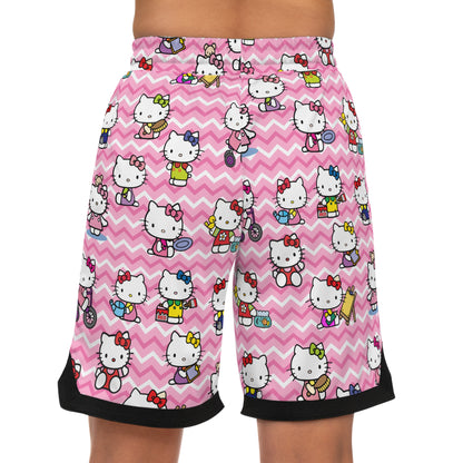 Hello Kitty Playtime Collage Basketball Rib Shorts