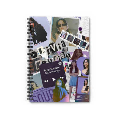 Olivia Rodrigo Deja Vu Collage Ruled Line Spiral Notebook