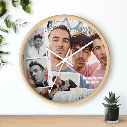 Jonas Brother Happiness Begins Collage Round Wall Clock