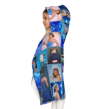 Taylor Swift Blue Aesthetic Collage Youth Hooded Towel