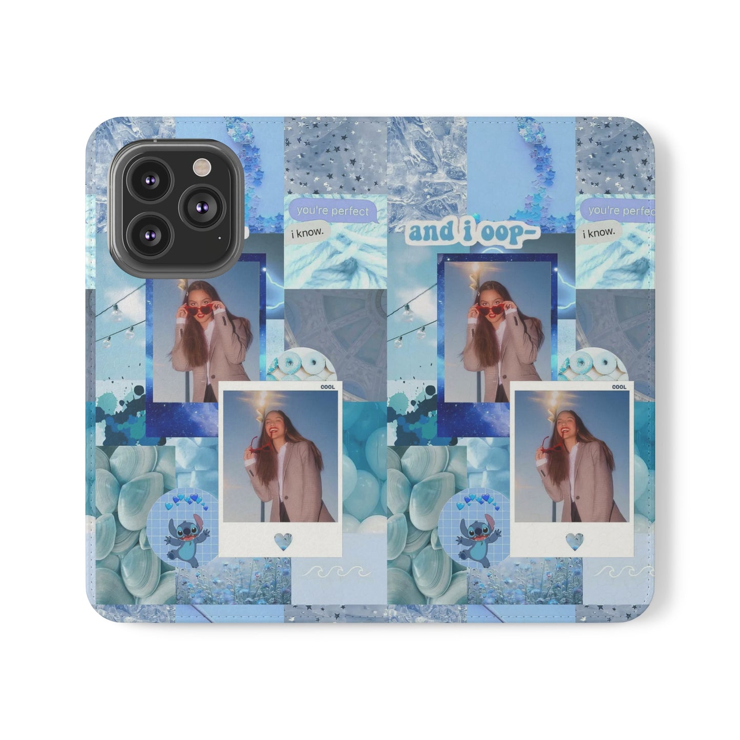 Olivia Rodrigo Light Blue Aesthetic Collage Phone Flip Case