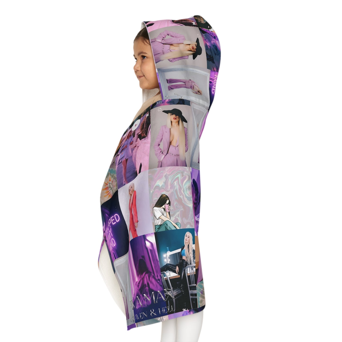 Ava Max Belladonna Photo Collage Youth Hooded Towel