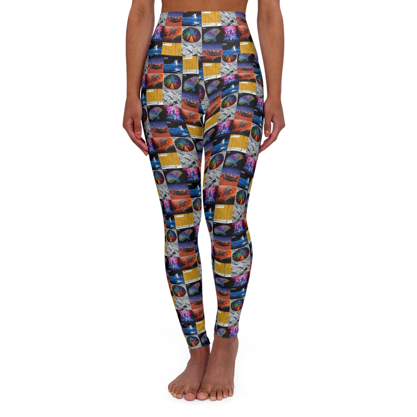 Muse Album Cover Collage High Waisted Yoga Leggings