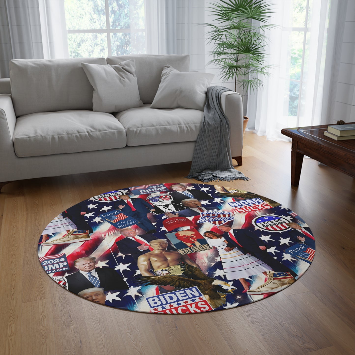 Donald Trump 2024 MAGA Montage Round Rug