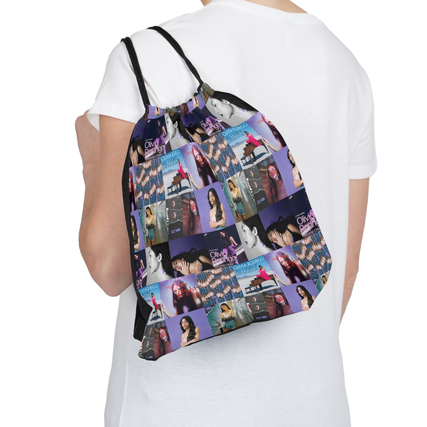 Olivia Rodrigo Album Cover Art Collage Outdoor Drawstring Bag