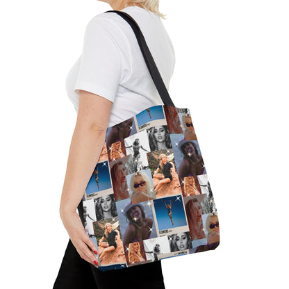 Miley Cyrus Flowers Photo Collage Tote Bag