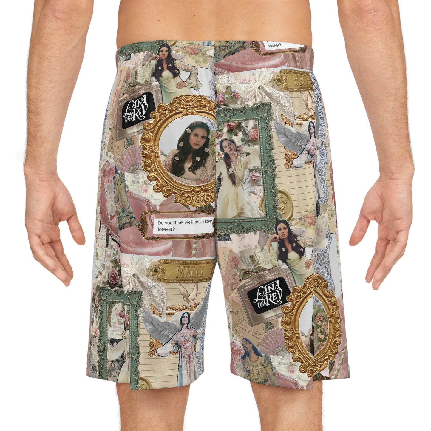 Lana Del Rey Victorian Collage Basketball Shorts