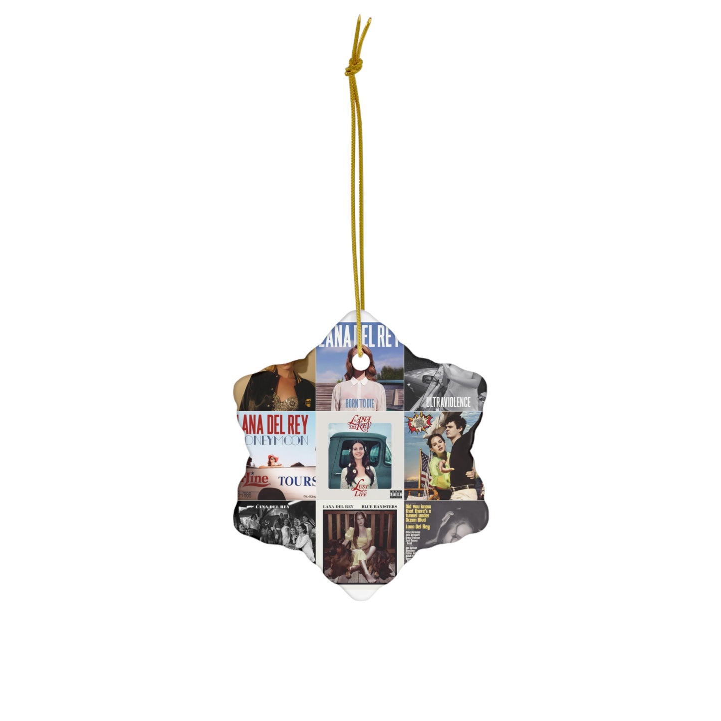 Lana Del Rey Album Cover Collage Ceramic Ornament