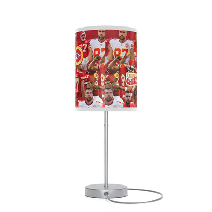 Travis Kelce Chiefs Red Collage Lamp on a Stand