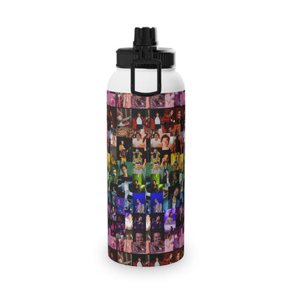 Harry Styles Rainbow Photo Collage Stainless Steel Sports Lid Water Bottle