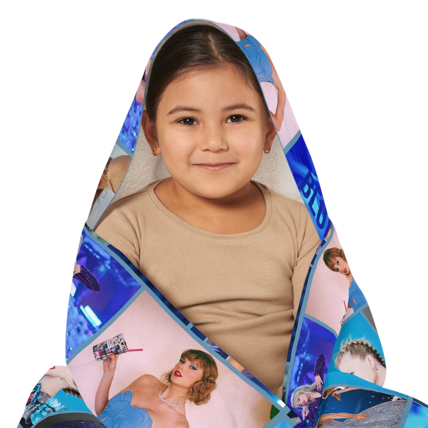 Taylor Swift Blue Aesthetic Collage Youth Hooded Towel